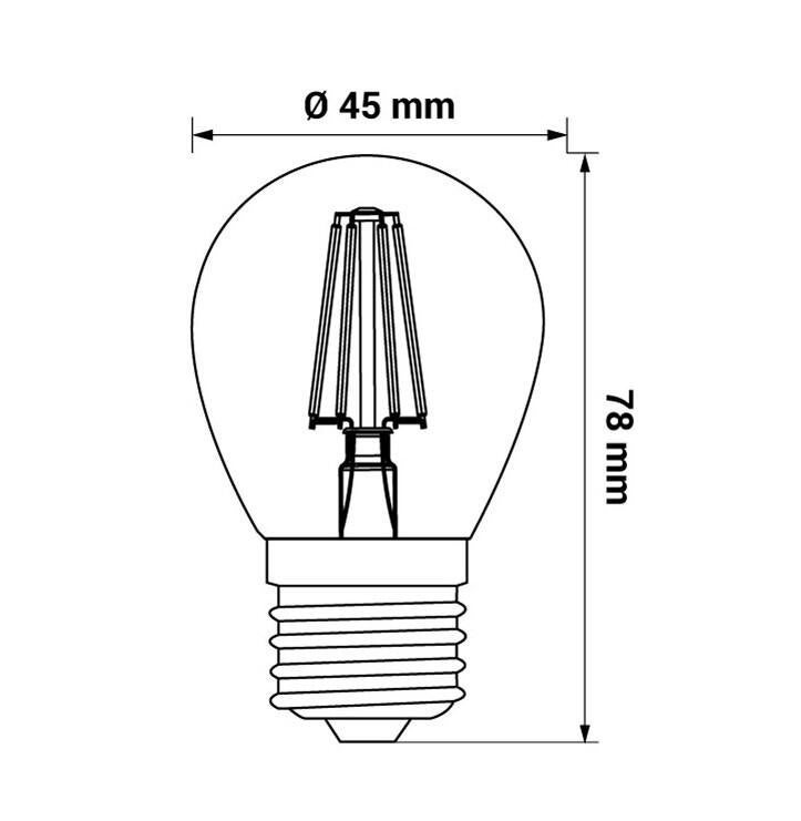 Żarówka LED E27 4W 400lm filament KUL chlodno biała LP - 2