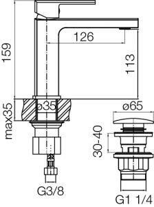 Bateria umywalkowa Valvex Enzo czarna - 2