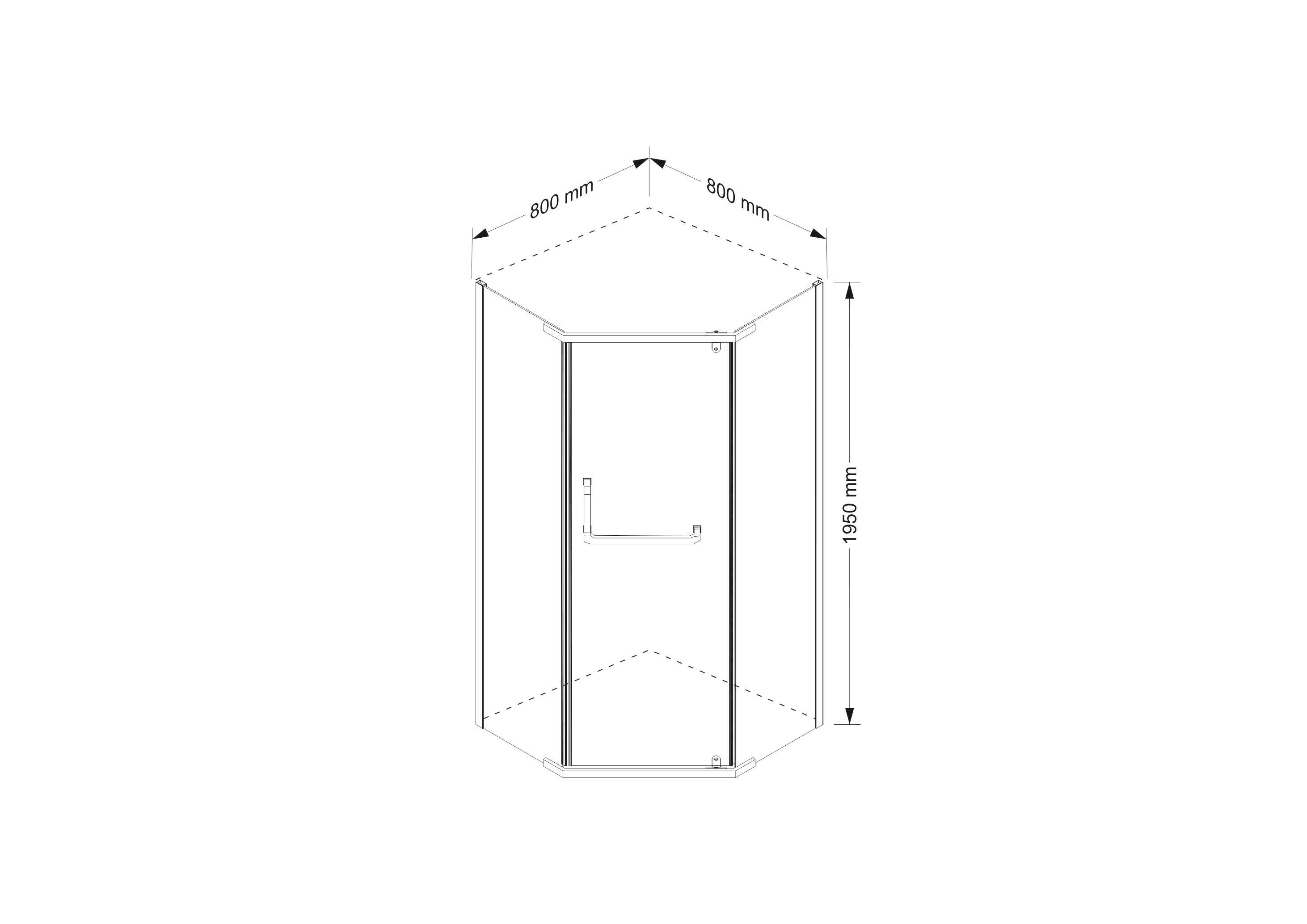 Kabina prysznicowa pięciokątna Durasan Diamond 80 cm czarna - 3