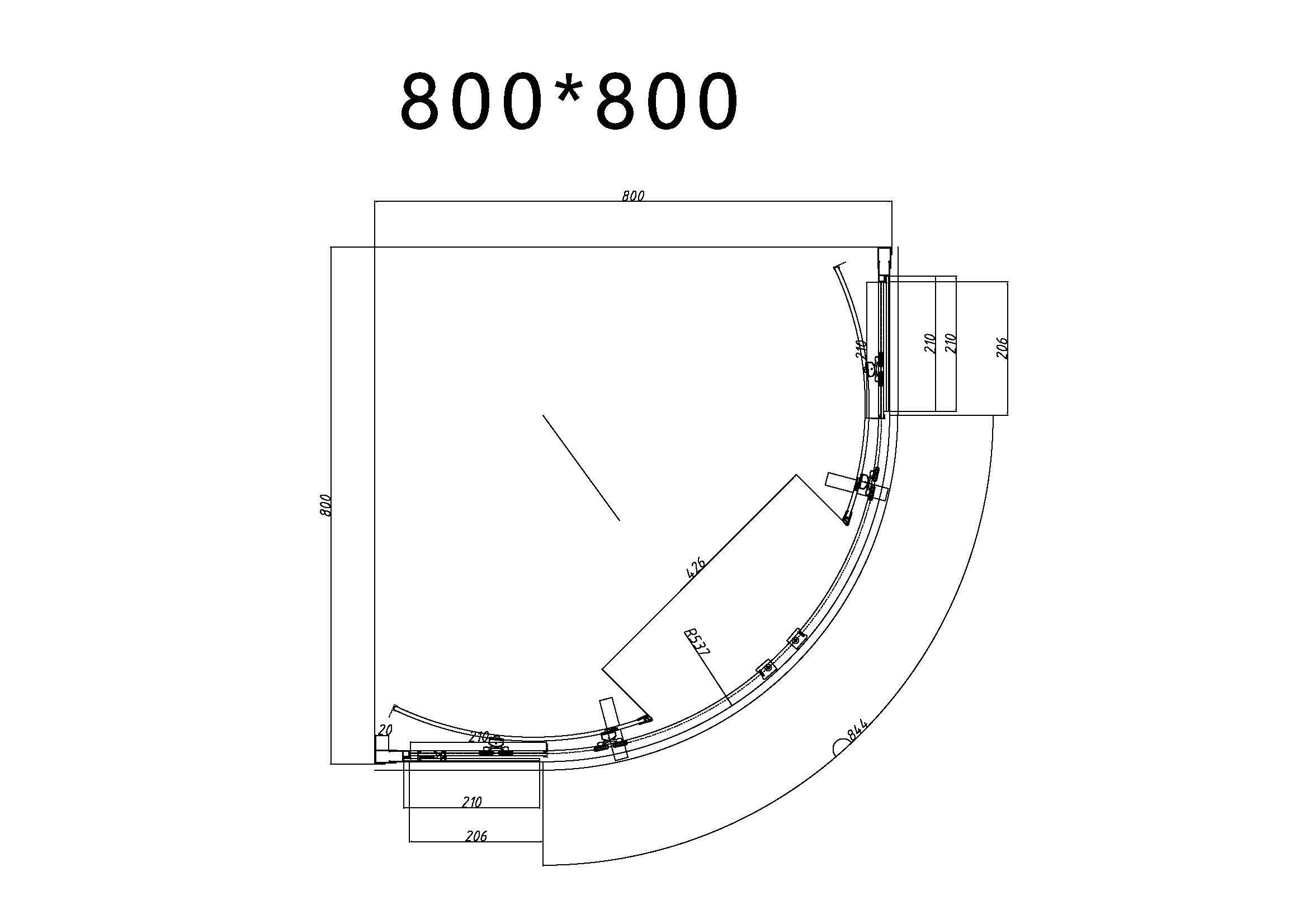 Kabina prysznicowa Durasan Flexi półokrągła zakres regulacji 80-100cm - 3