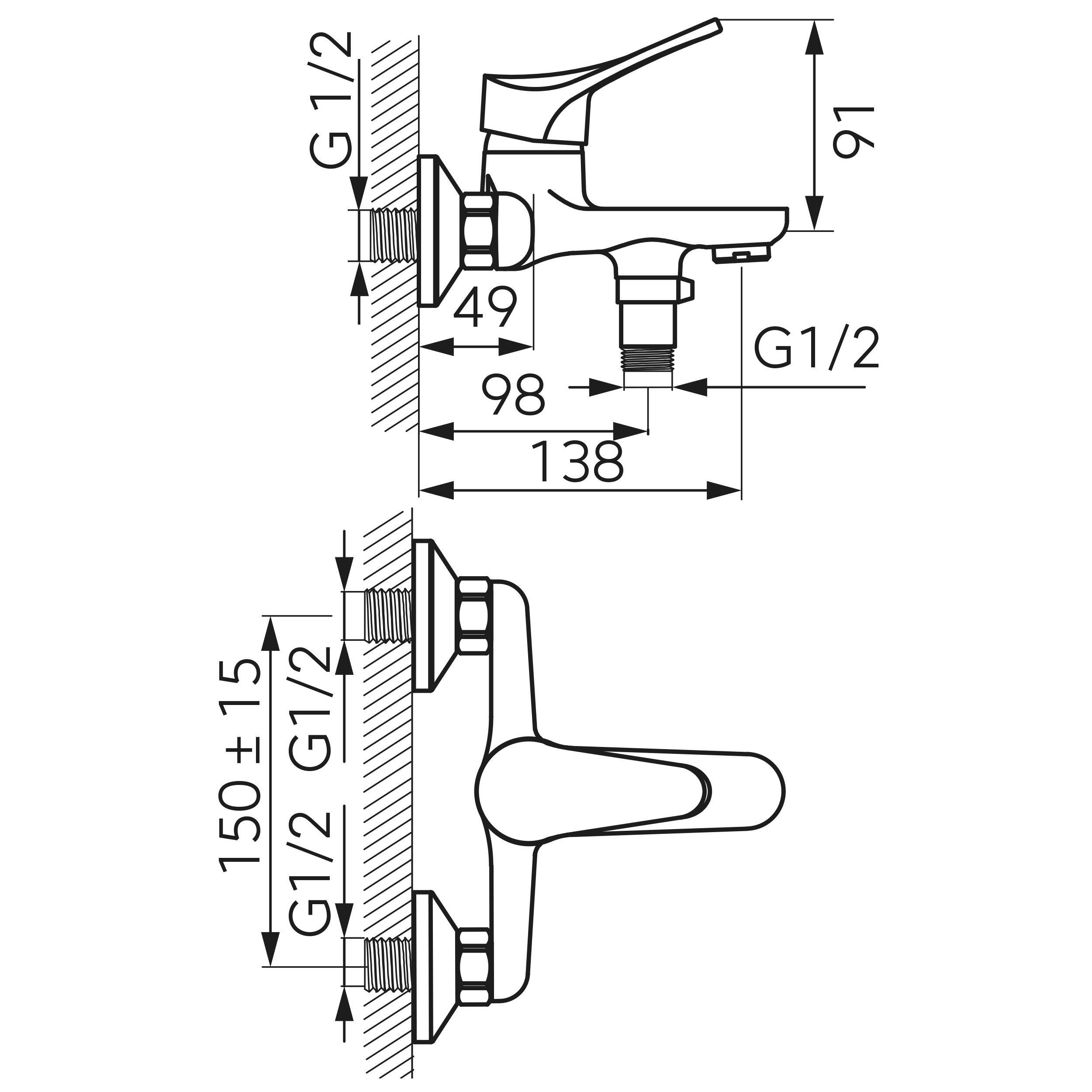 Bateria wannowa Ferro Petite czarna - 2