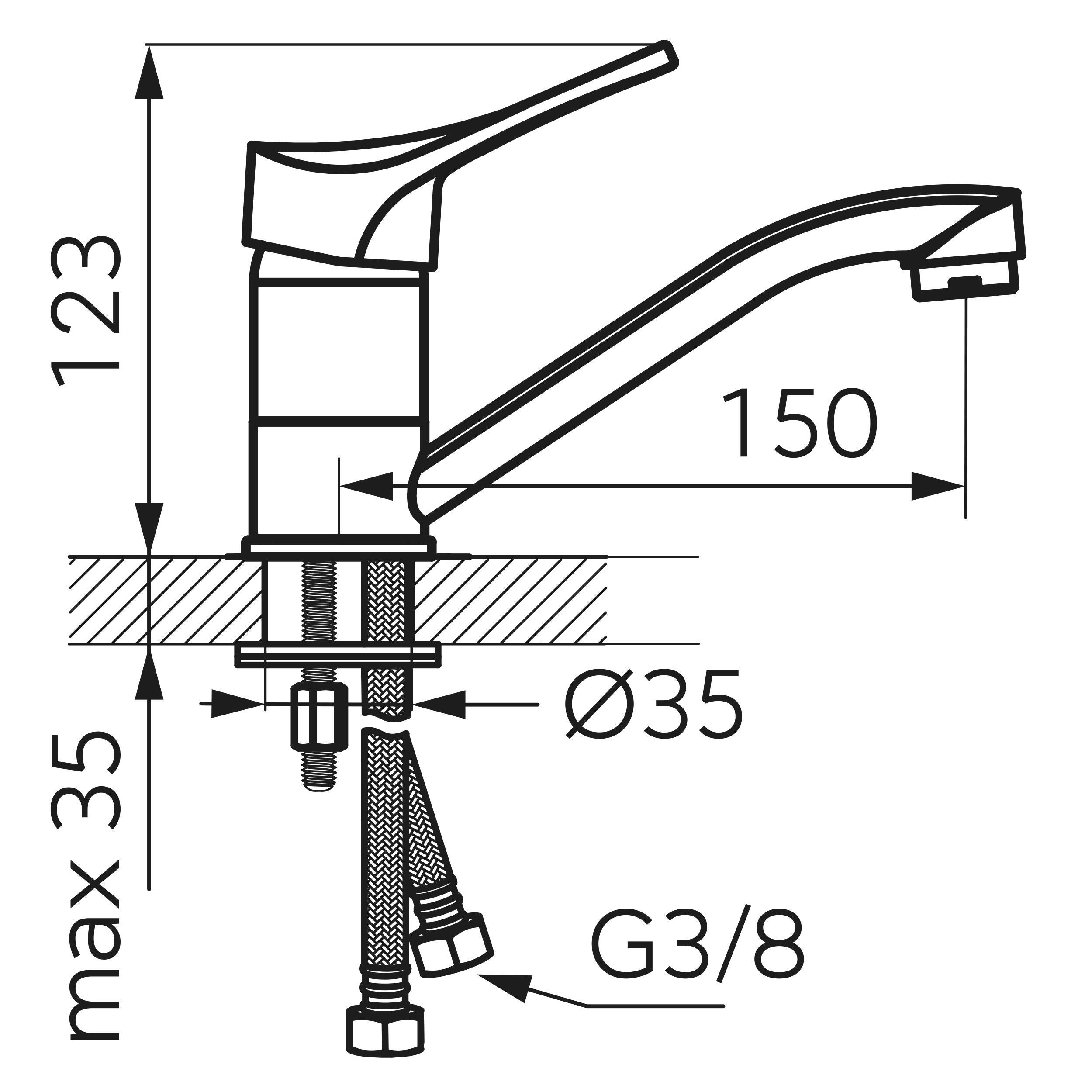 Bateria umywalkowa obrotowa Ferro Petite czarna - 2
