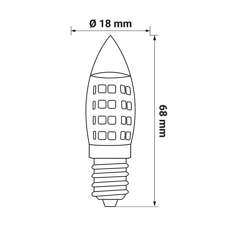 Żarówka LED E14 mini 2,7W=28W 300Lm 4000K - 2