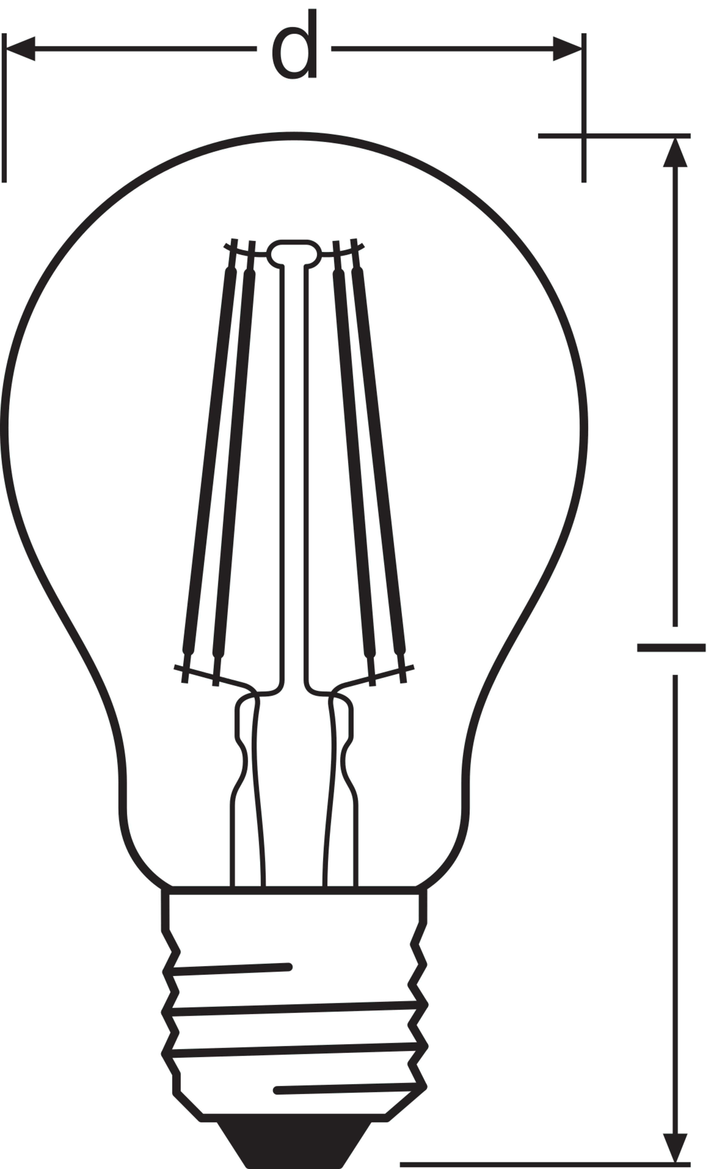 Żarówka LED typu filament E27, standardowa bańka, 4W, 470Lm, 2700K, OSRAM - 2
