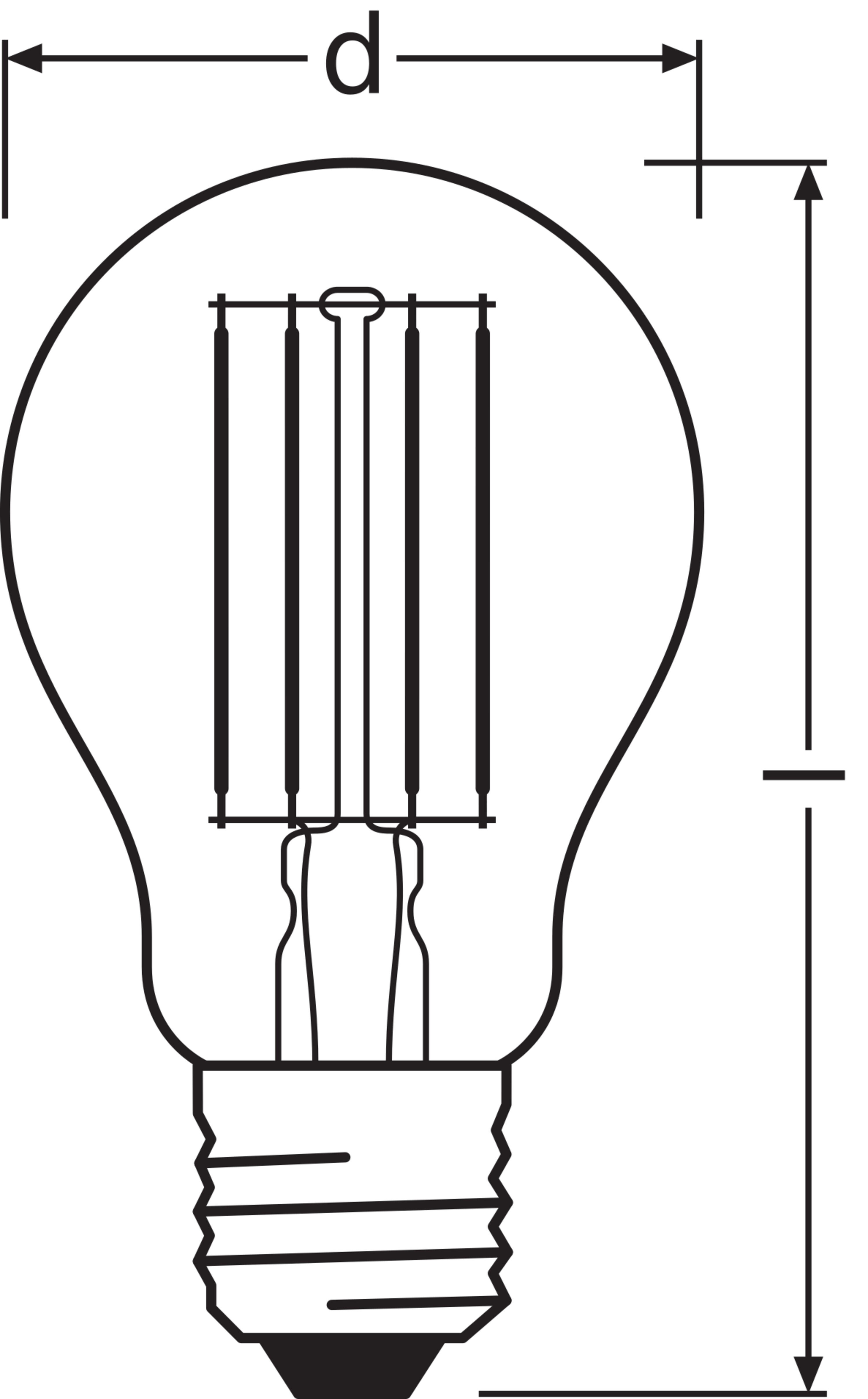 Żarówka LED typu filament E27, standardowa bańka, 7,5W, 1055Lm, 2700K, OSRAM - 2