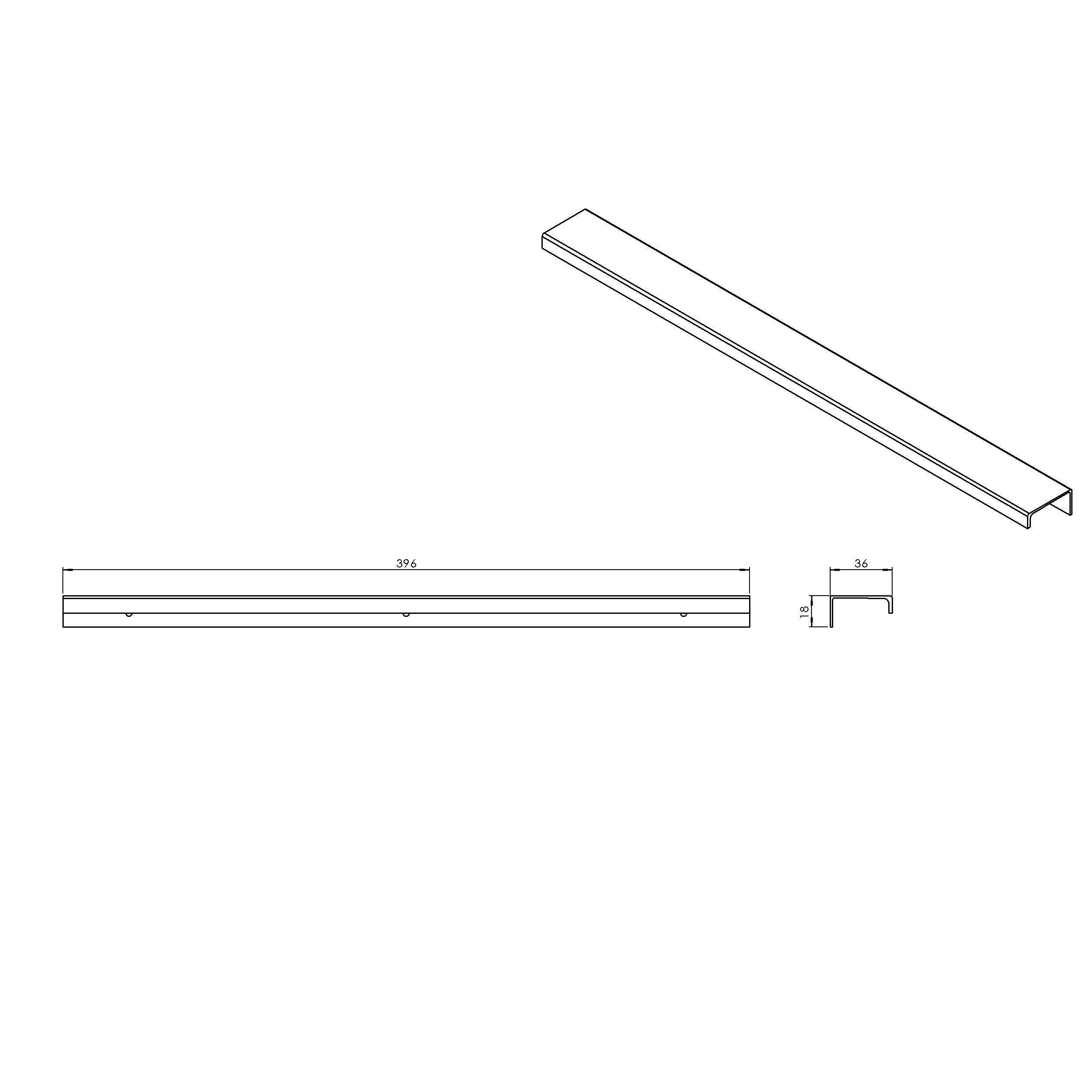 Uchwyt meblowy krawędziowy Manta 40 cm chrom - 2