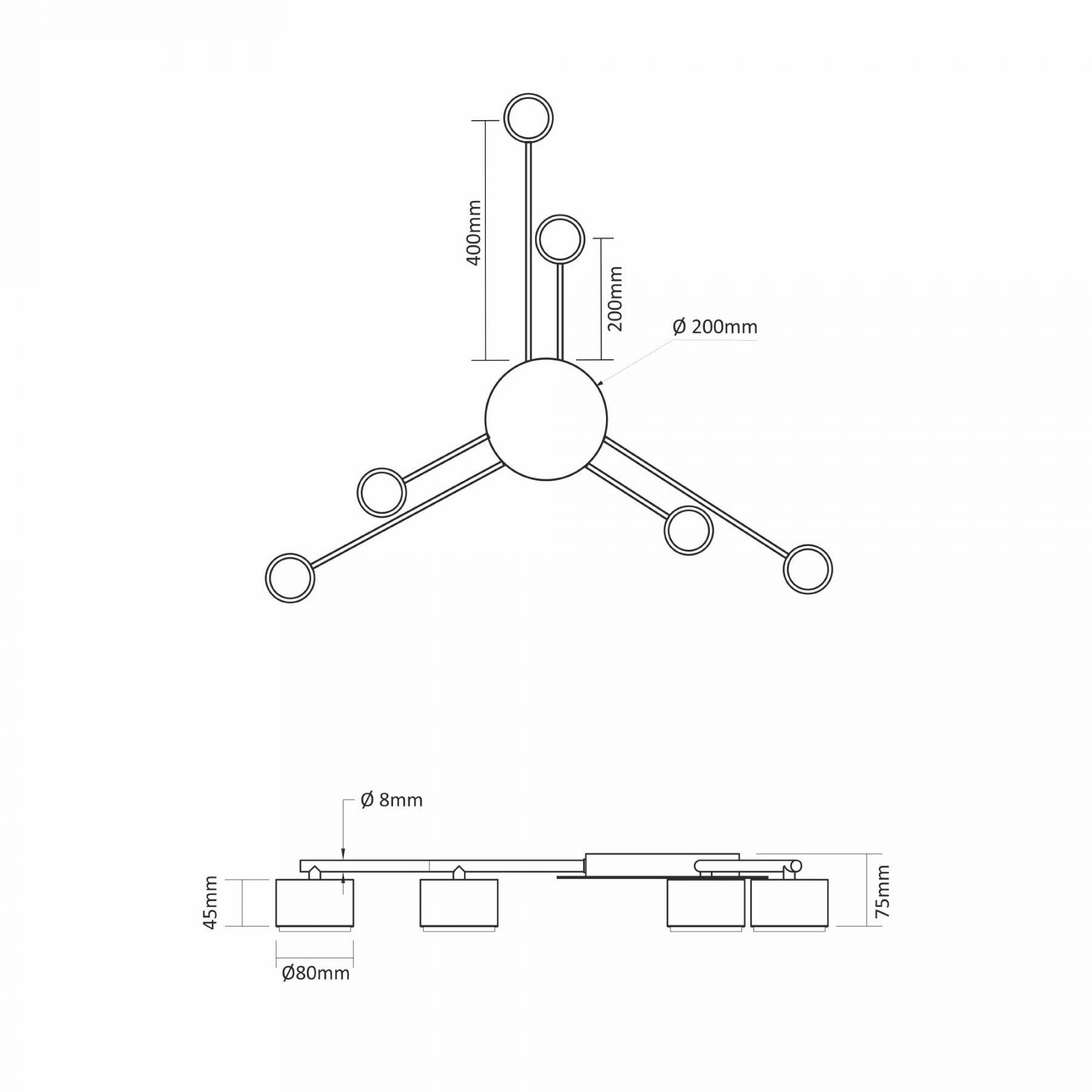 Oprawa sufitowa SPF21B-B 6x30W IP20, czarna - 4