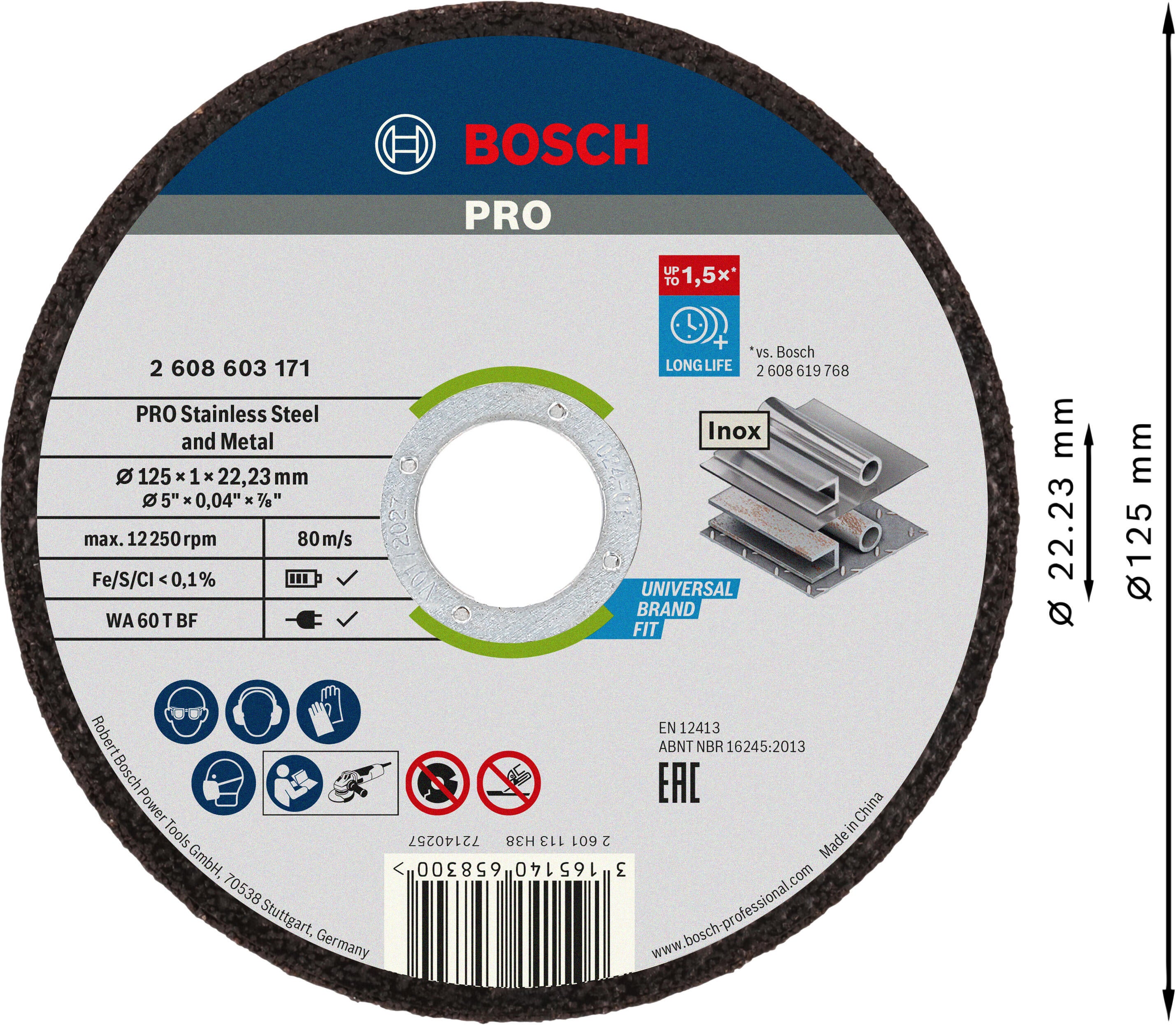 Tarcza do cięcia stali i metalu 125x1x22,23mm - 1szt. - 3