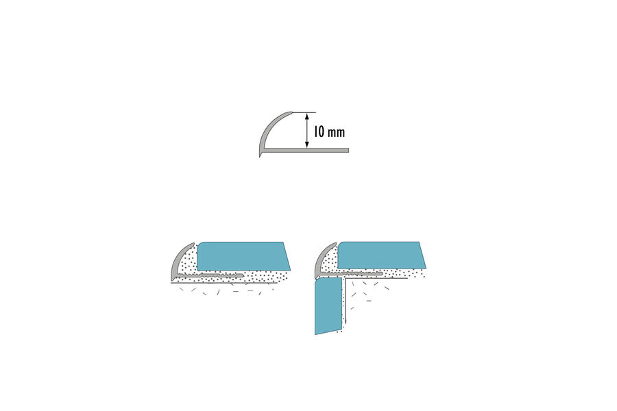 Profil krawędziowy owalny 10 mm Aluminium 250 cm Czarny mat RAL 9005 CEZAR - 3