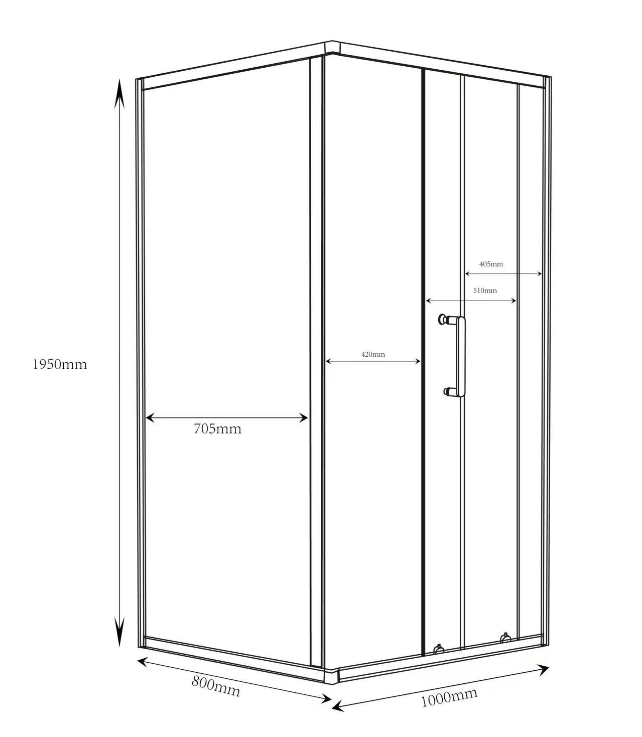 Kabina prysznicowa Aveeo Hede 100 x 80 cm chrom  - 2