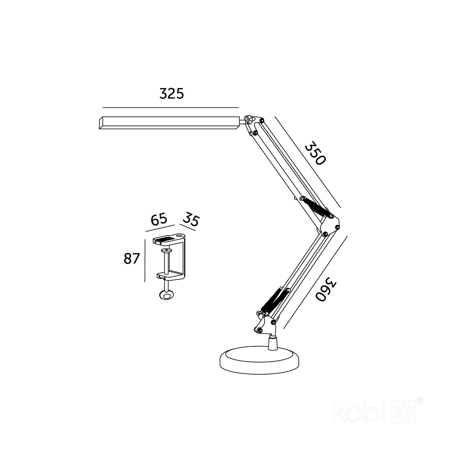 Lampka biurkowa Led Tenuix 14W 800lm USB-A ściemnialna biała - 3