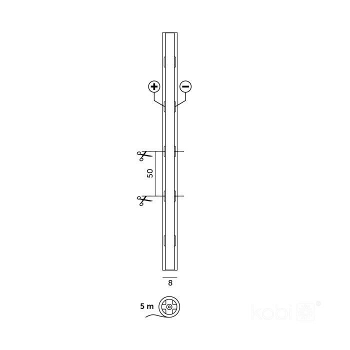 Taśma LED 24V COB 10W 1000LM/M 4000K IP20 5m KO - 3