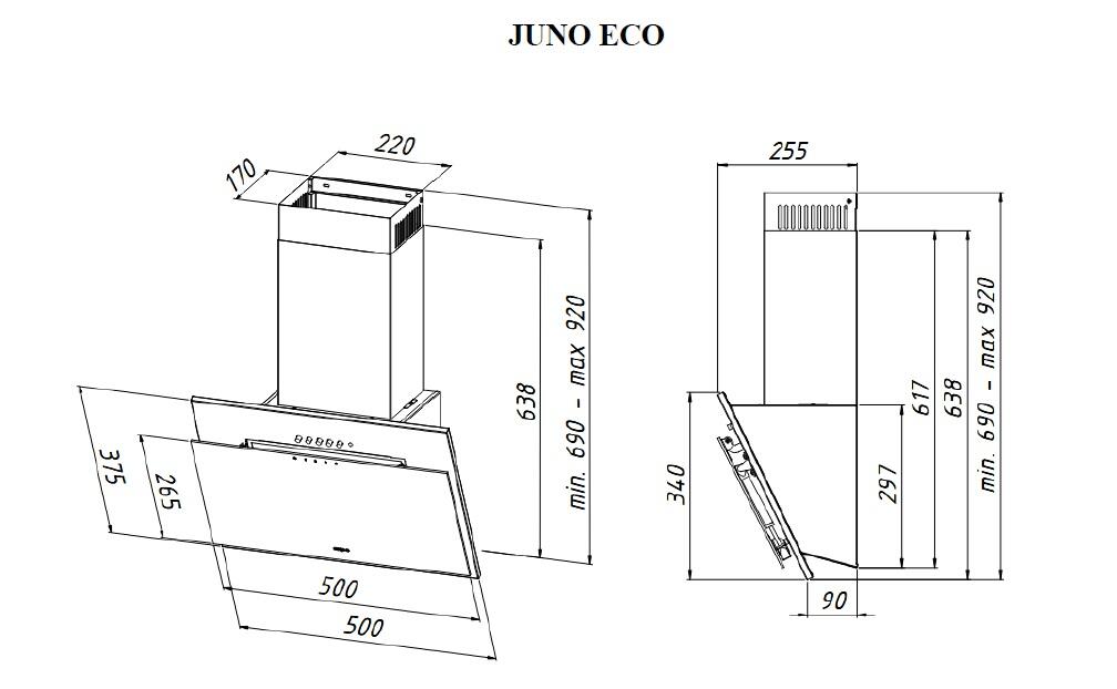 Okap kominowy WK-4J Juno 60cm czarny - 3