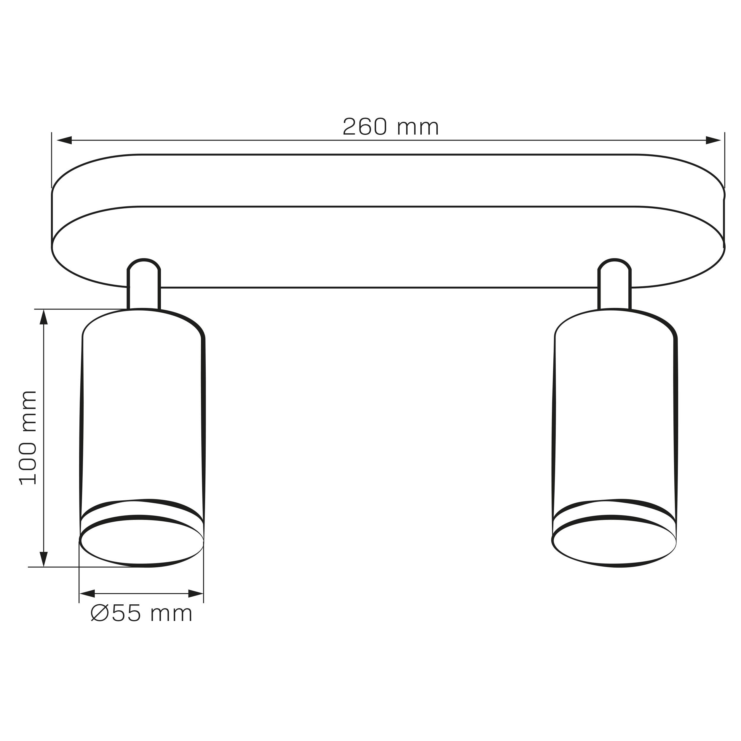 Listwa ścienno-sufitowa Turyn 2xGU10 czarna - 3