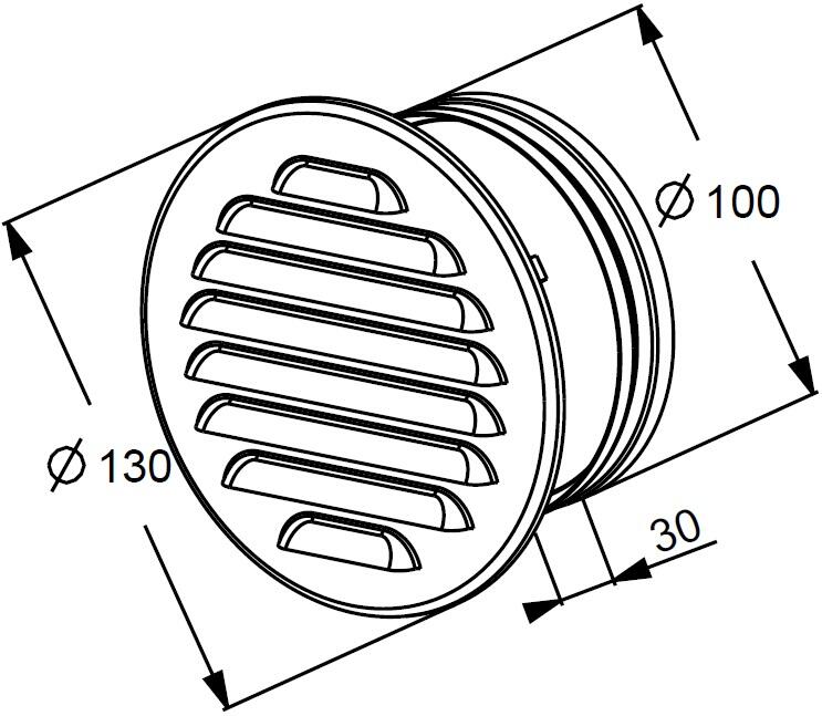 Kratka wentylacyjna metalowa fi 100 M9B biała - 2