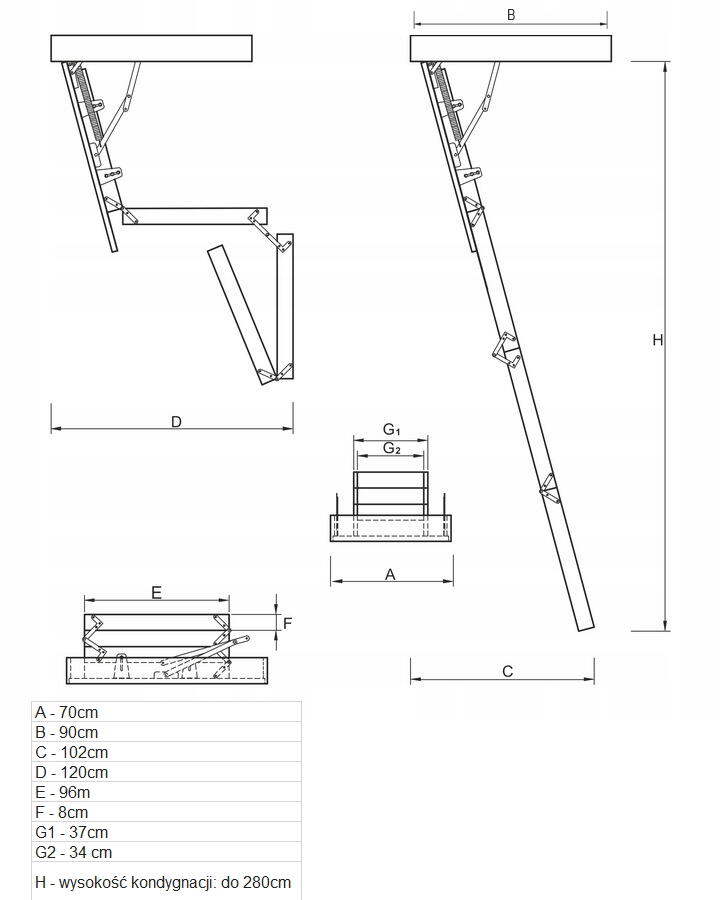 Schody strychowe Termo Mini 60x90cm - 4