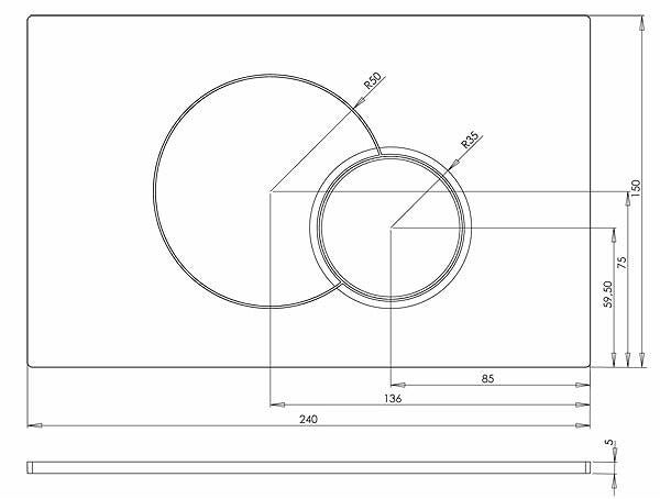 Przycisk spłukujący do stelaża Koło Eclipse 2 94150001 - 2