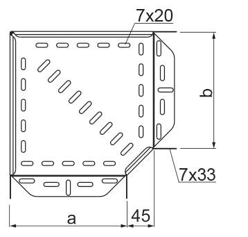 Kolano korytka KKL 200x42mm - 2
