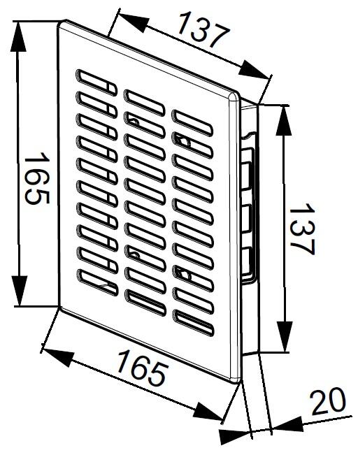 Kratka wentylacyjna EKO 14x14 T04 żaluzja biała - 2