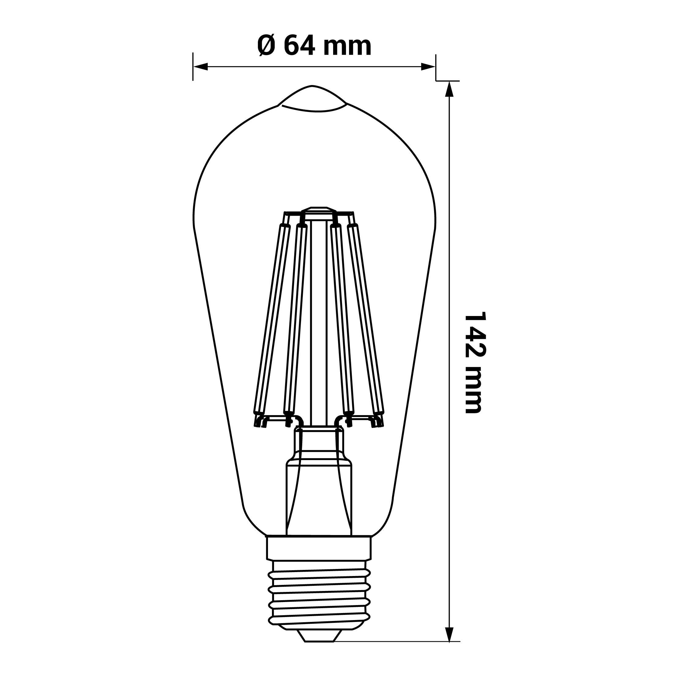 Żarówka LED E27 filament ST64 8W 1055lm 4000K - 4