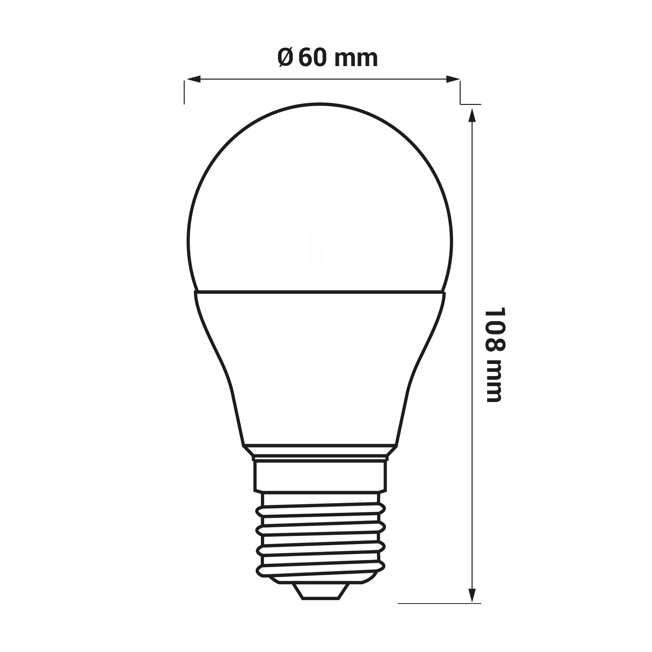 Lampa LED E27 A60 8,5W 806Lm 6500K 240° Fi60x108, klasa energetyczna  F - 3