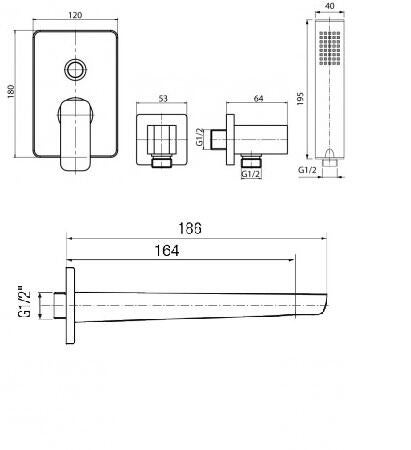 System podtynkowy prysznicowy Valvex Remo 2456648 - 2