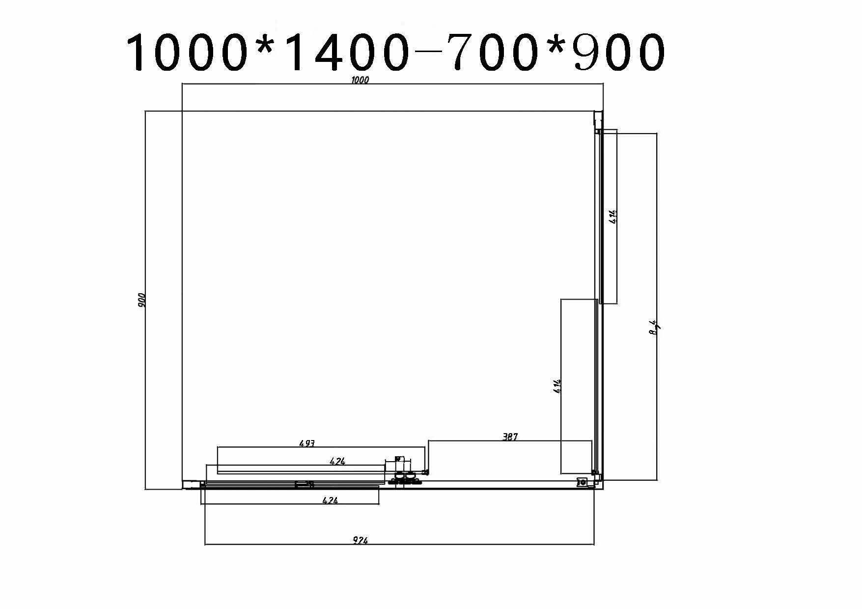 Kabina prysznicowa Durasan Flexi prostokątna zakres regulacji 73-90x105-140cm - 3