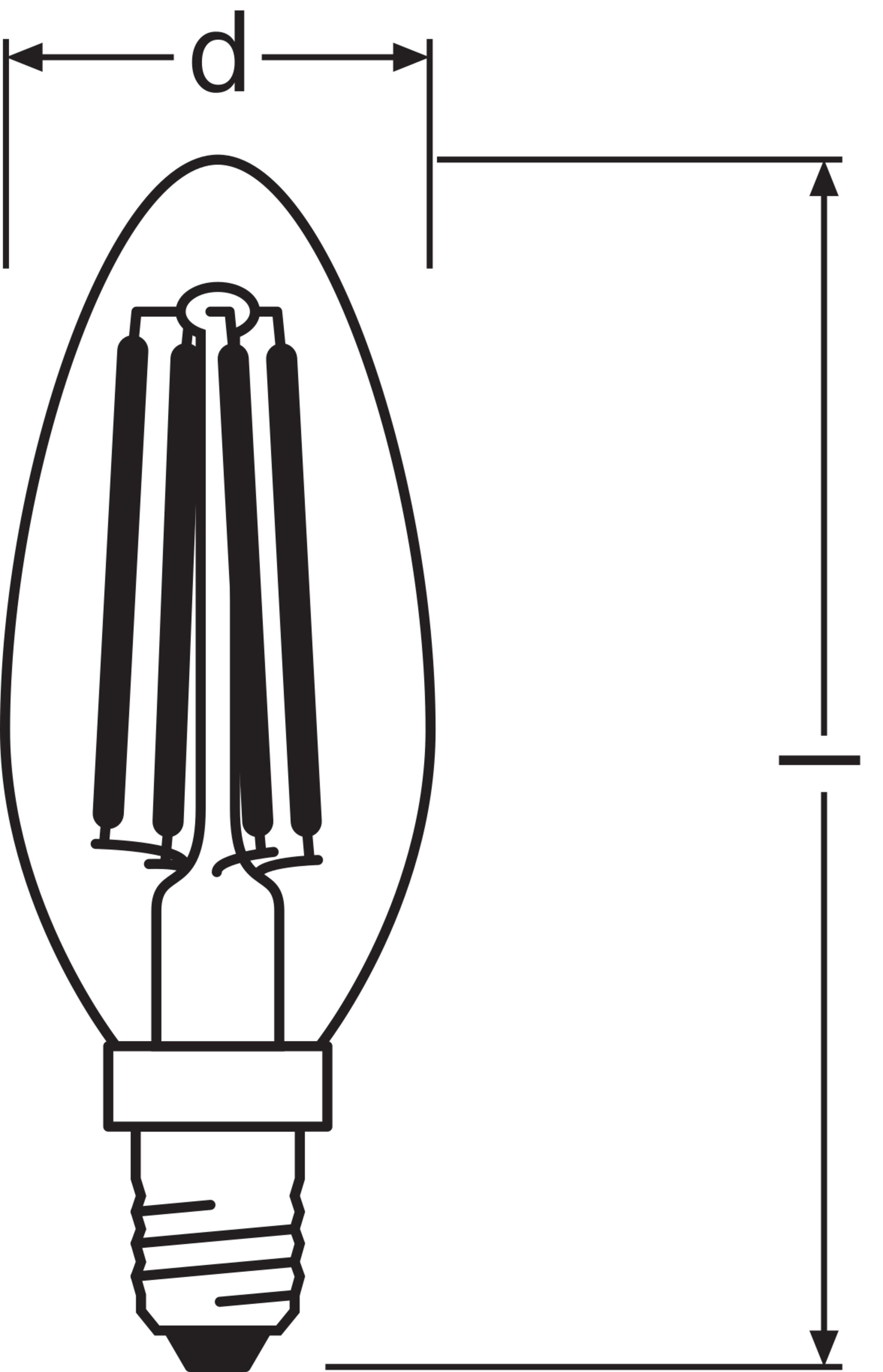 Żarówka LED typu filament E14, świeczka, 4W, 470Lm, 4000K, OSRAM - 2