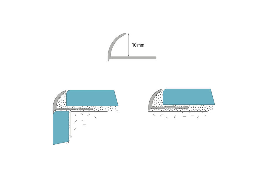 Profil wykończeniowy zewnętrzny 10 mm PVC 250 cm Czarny mat RAL 9005 CEZAR - 3