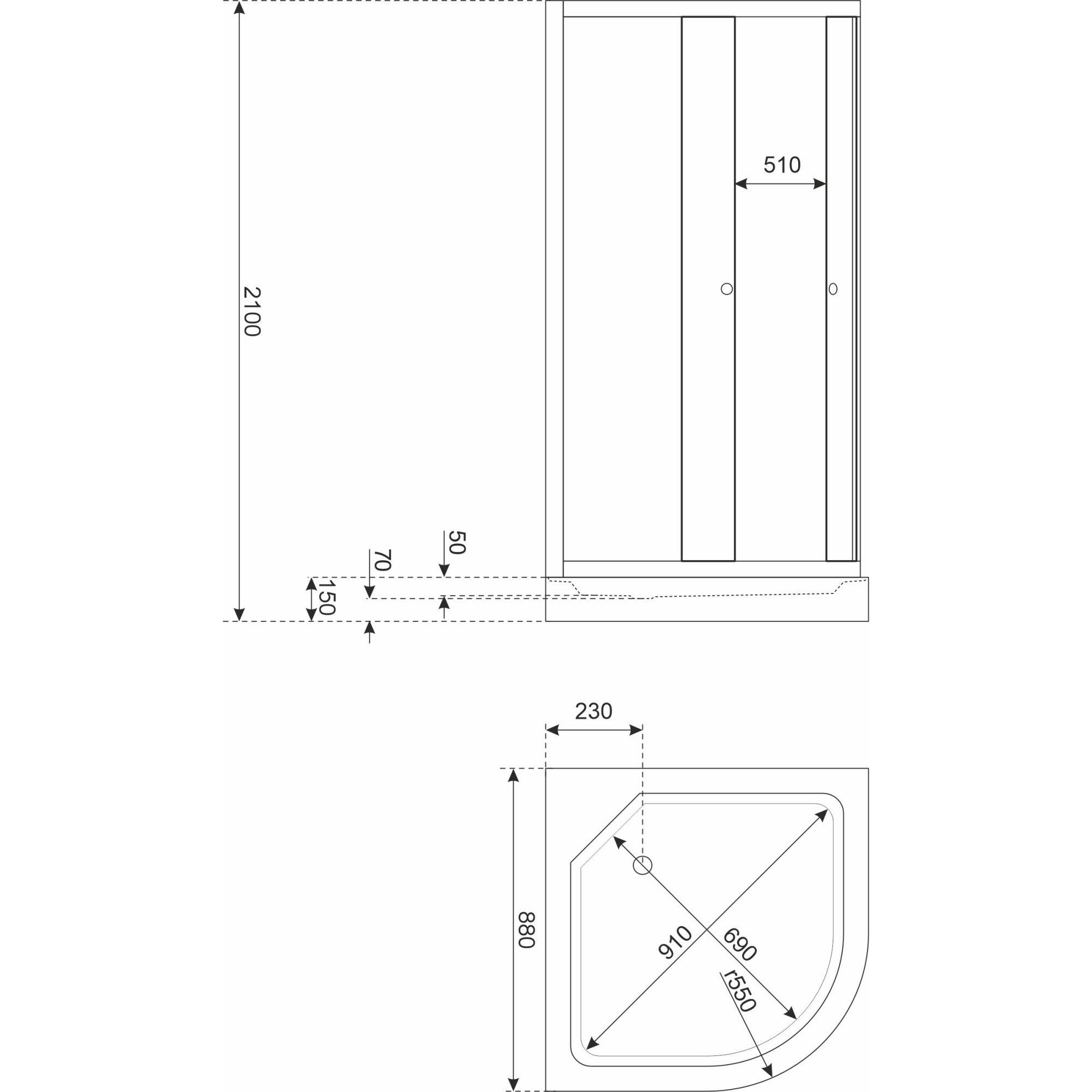 Kabina prysznicowa Classic 90 cm biała - 2
