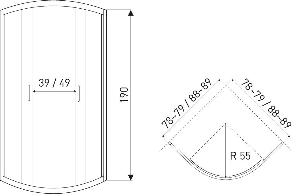 Kabina prysznicowa Kerra Tiara Gold 90x90 - 4