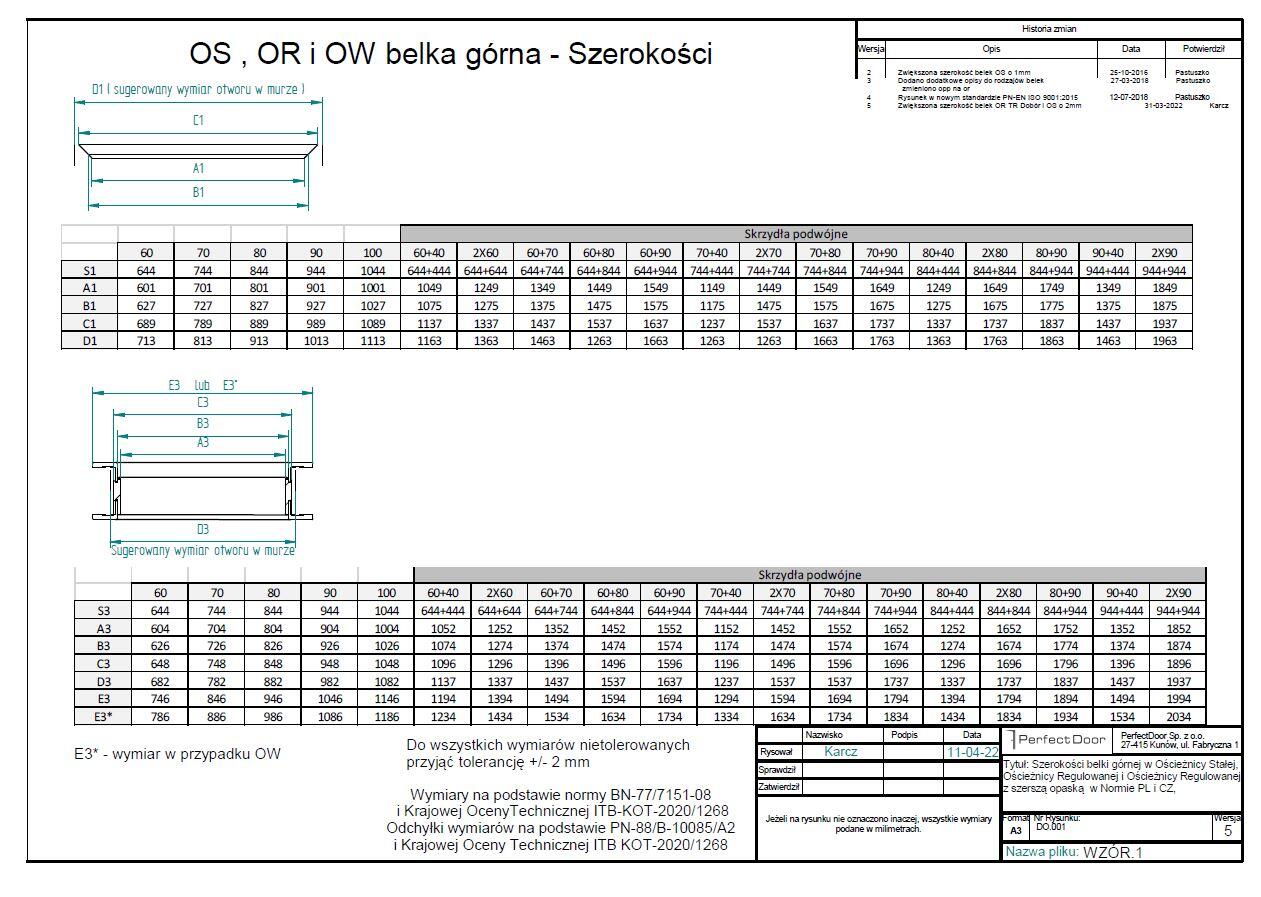 Ościeżnica stała kwadratowa, dąb biały L 3Z - 2