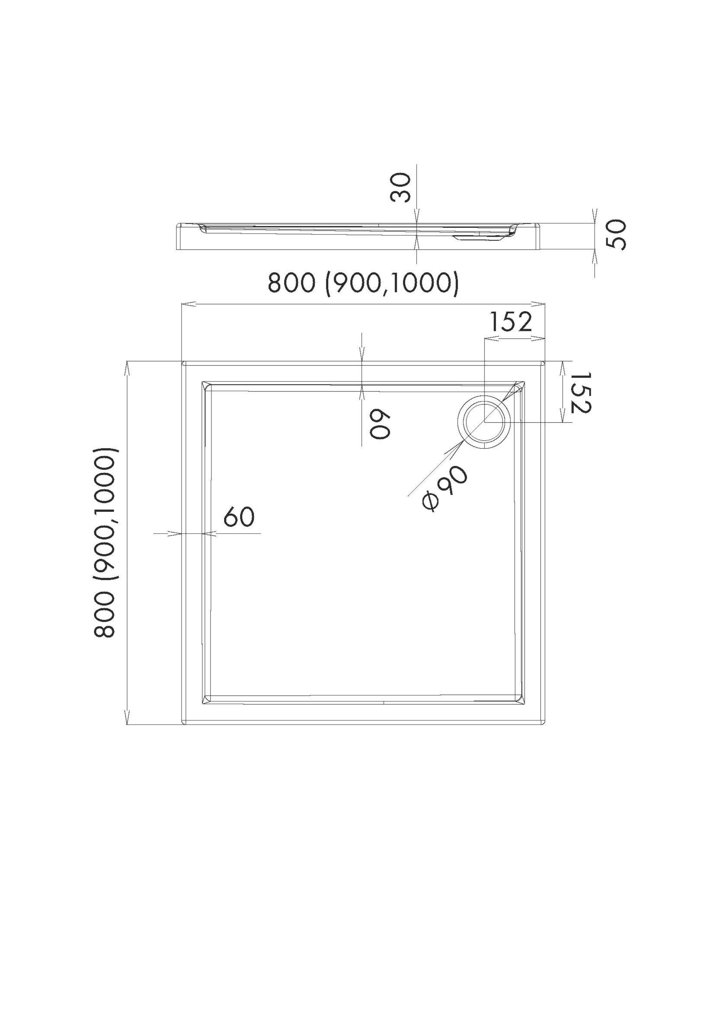 Brodzik do kabiny prysznicowej Sched-pol  90x90x5 cm BRC3261CST - 2