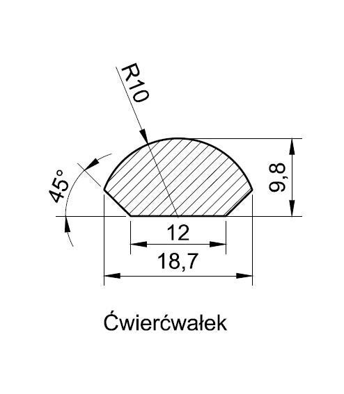Ćwierćwałek czarny mat - 2
