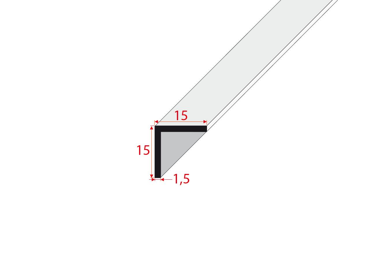 Kątownik równoramienny B12 2 MB 15/15/1,5 MM czarny  - 2