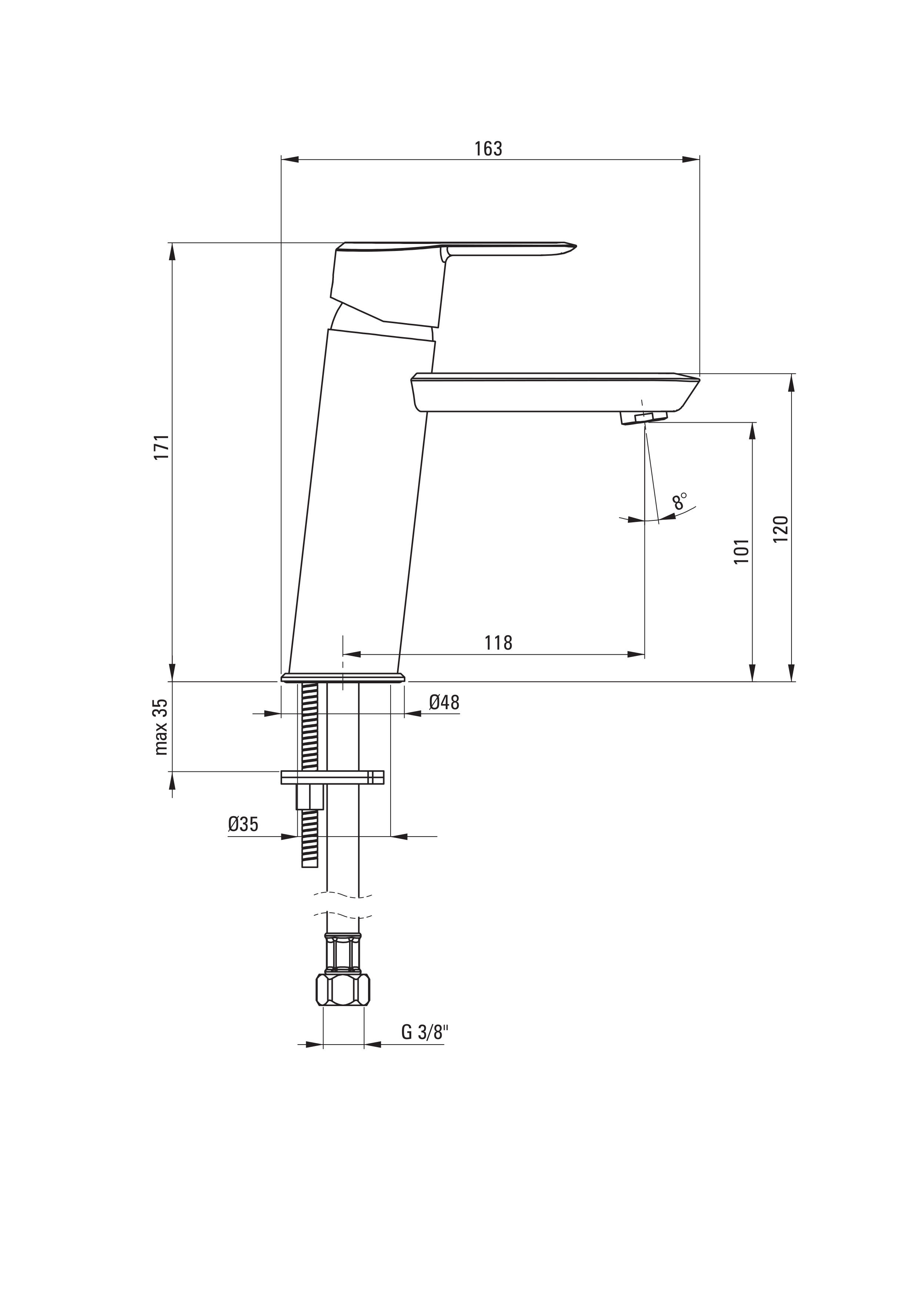 Bateria umywalkowa Deante Cejlo chrom - 2