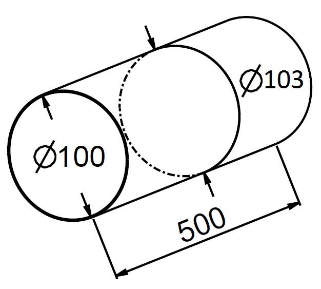 Kanał wentylacyjny okrągły fi 100 0,5mb KO100-05 - 3