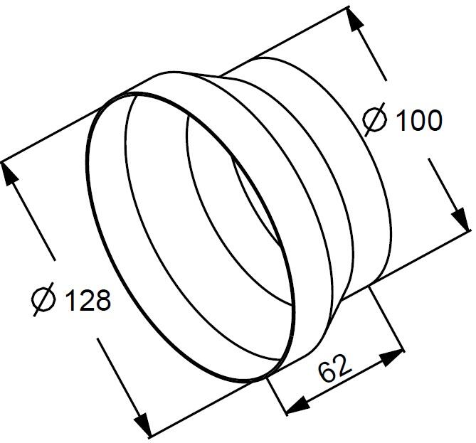 Redukcja kanału okrągłego fi 125/100 KO125-29 - 3