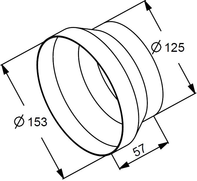Redukcja kanału okrągłego fi 150/125 KO150-29 - 2