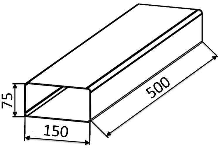 Kanał wentylacyjny płaski 75x150 0,5 mb KP75-05 - 2