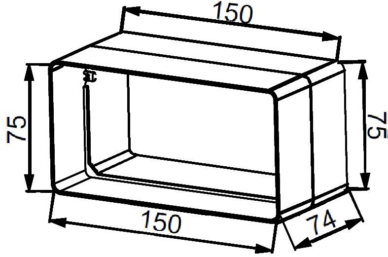 Łącznik kanału płaskiego 75x150 KP75-21 - 2