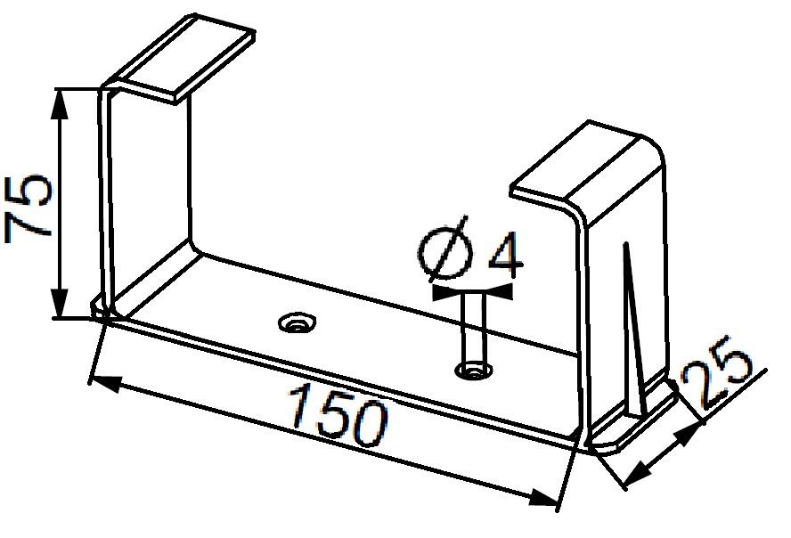 Uchwyt kanału płaskiego 75x150 KP75-28 - 2