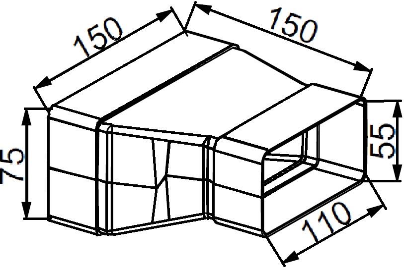 Redukcja kanału płaskiego 75x150/55x110 KP75-29 - 3