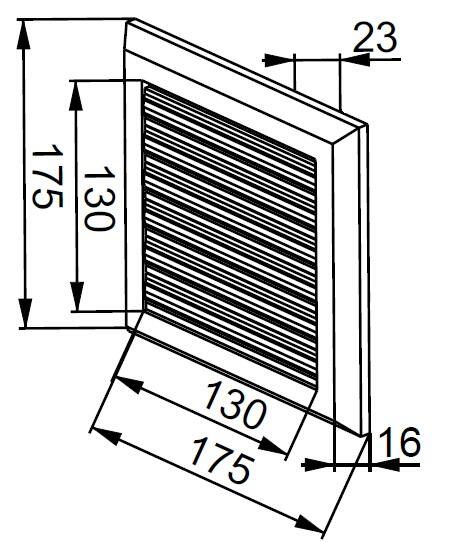 Kratka wentylacyjna Plus 13x13 T37 żaluzja biała - 2
