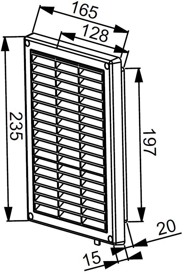 Kratka wentylacyjna Styl 14x21 T59 żaluzja biała - 2