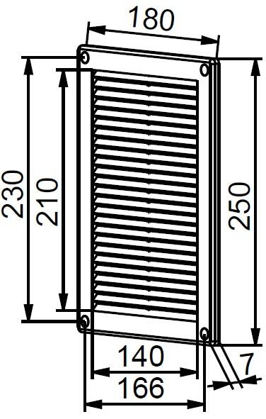 Kratka wentylacyjna TRU 18x25 TRU4 biała - 2