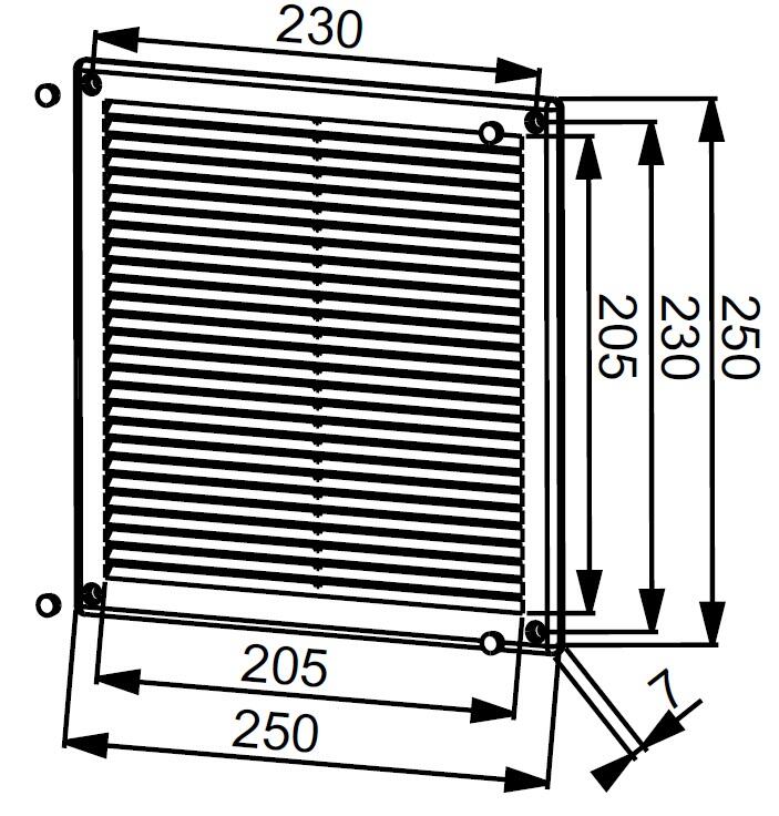 Kratka wentylacyjna TRU 25x25 TRU8 biała - 2