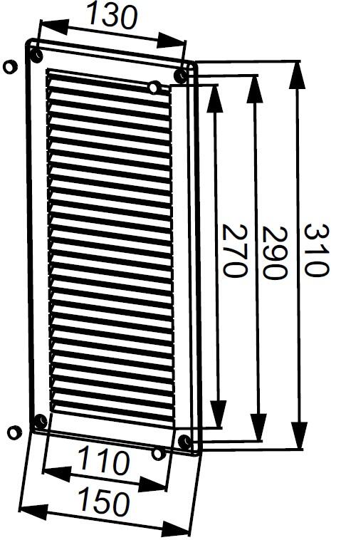 Kratka wentylacyjna TRU 11x27 TRU12 biała - 2