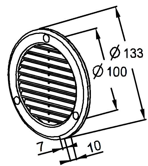 Kratka wentylacyjna TRU fi 100 TRU14K biała - 3