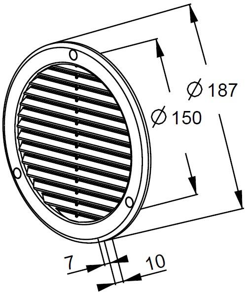 Kratka wentylacyjna TRU fi 150 TRU18K biała - 2